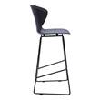 Midcentury Black Plastic Bar Stool with Metal Legs (Set of 2)