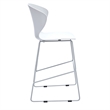 Midcentury White Plastic Bar Stool with Metal Legs (Set of 2)