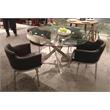 Round Glass Top Dining Table with Chrome Base