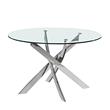 Round Glass Top Dining Table with Chrome Base