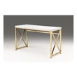 White Wood Top desk with Gold Base