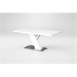 Dining Table with White Lacquer Top and White Wood Lacquer Base