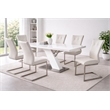 Dining Table with White Lacquer Top and White Wood Lacquer Base