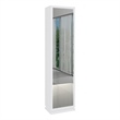 White Wood Spinner Wardrobe with shelves Mirror on the Opposite Side