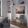Contemporary Polyurethane Dining Bench with Black Sanded Legs in Light Gray