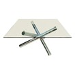 Square Clear Glass Top Dining Table with chrome base