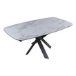 Functional ceramic top Dining Table with Gray Metal Legs