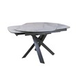 Functional ceramic top Dining Table with Gray Metal Legs