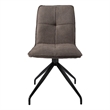 Dining Chair with fabric Seat in Dark Brown (Set of 2)