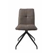 Dining Chair with fabric Seat in Dark Brown (Set of 2)