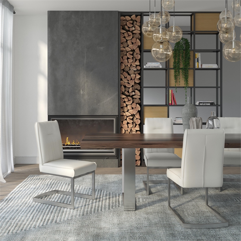 Contemporary PU Leather Dining Chairs (Set of 2)
