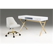 White Polyurethane Office Chair with Gold Base