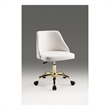 White Polyurethane Office Chair with Gold Base