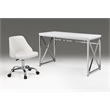 White Polyurethane Office Chair with Chrome Base