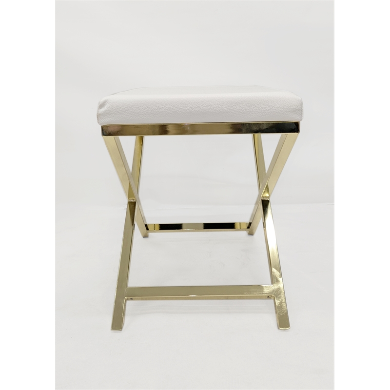 White Polyurethane Chair with Gold Base