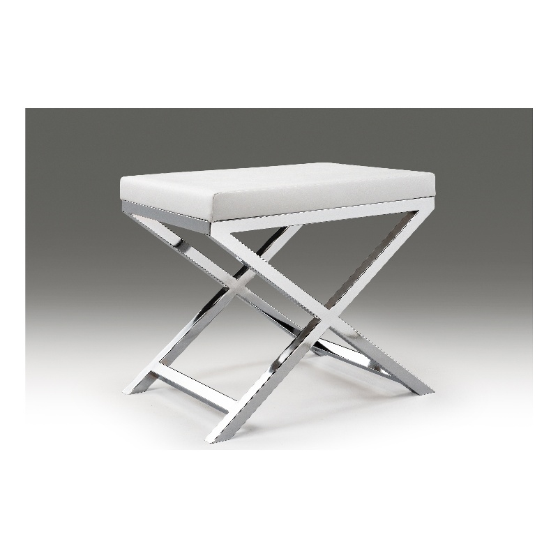 White Polyurethane Chair with Chrome Base