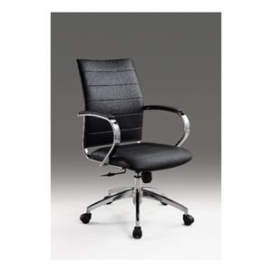 Office Chair with Black Polyurethane and Chrome Base