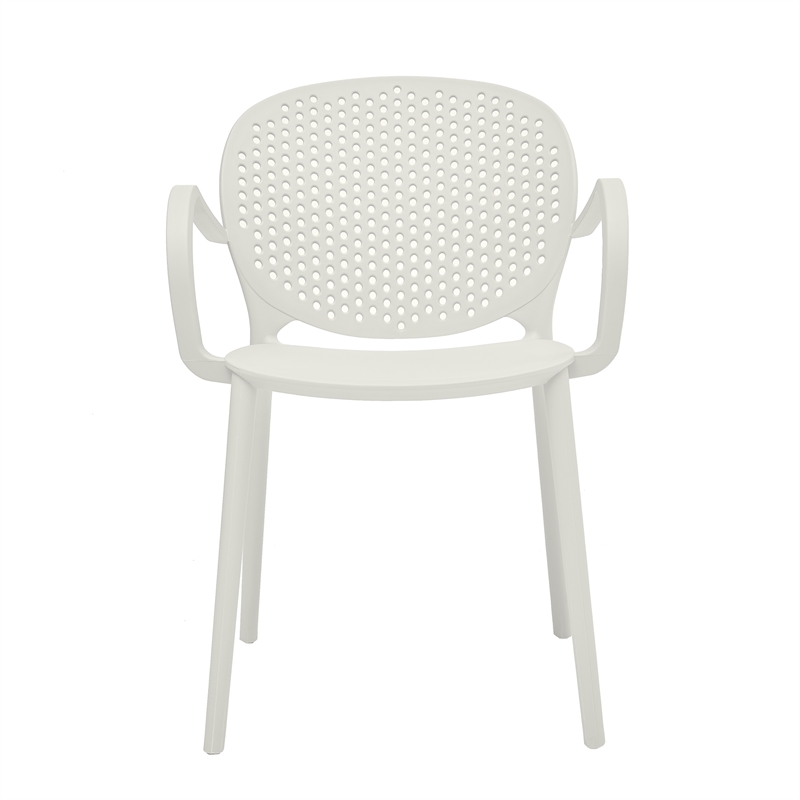 Midcentury Plastic Side Chair in White (Set of 4)