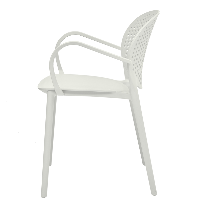 Midcentury Plastic Side Chair in White (Set of 4)