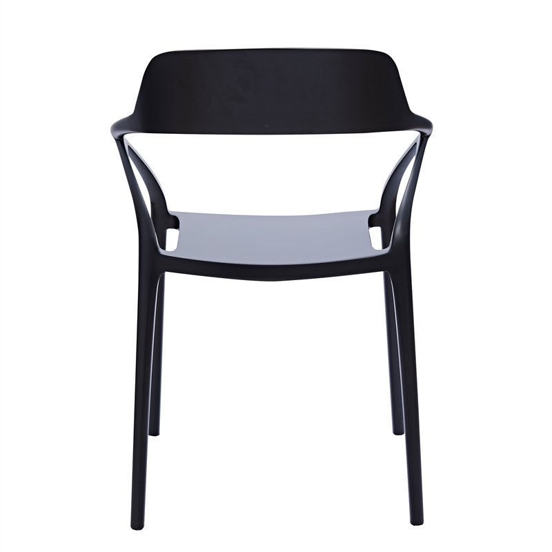 Midcentury Plastic Side Chair in Black (Set of 4)