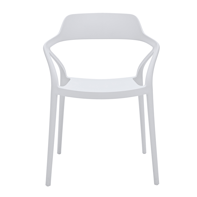 Midcentury Plastic Side Chair in White (Set of 4)