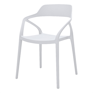 Midcentury Plastic Side Chair in White (Set of 4)