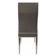Dark Gray Polyurethane Dining Chair with Brushed Stainless Steel (Set of 4)