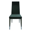 Dark Gray Polyurethane Dining Chair with Brushed Stainless Steel (Set of 4)