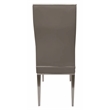Light Gray Polyurethane Dining Chair with Brushed Stainless Steel (Set of 4)