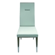 White Polyurethane Dining Chair with Brushed Stainless Steel (Set of 4)