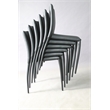 Dining Chair with Polyurethane Seat and Legs Stackable Light Gray Set of 4