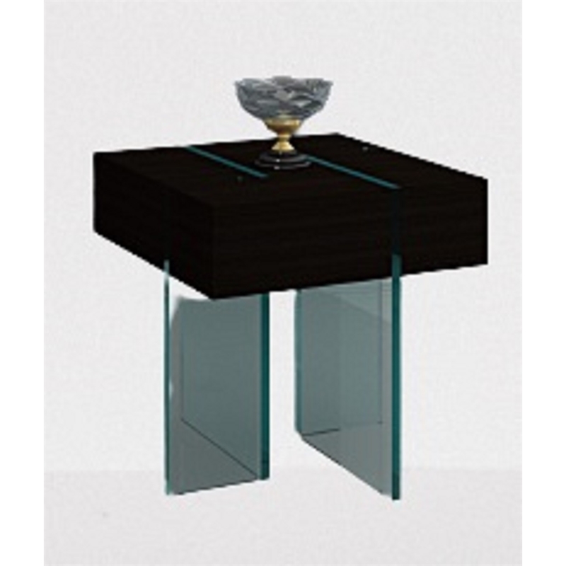 Wenge Espresso Finish Wood End Table with 19 mm Tampered Glass Base 22