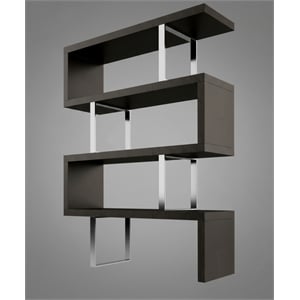 Contemporary Wood Lacquer Display Shelf Wenge Espresso