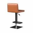 Bar Stool with Cognac Brown Polyurethane seat and black metal base