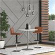 Bar Stool with Cognac Brown Polyurethane seat and black metal base
