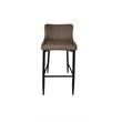 Contemporary Upholstered Bar Stool with Gray Polyurethane Tufted Seat Set of 2