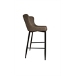 Contemporary Upholstered Bar Stool with Gray Polyurethane Tufted Seat Set of 2