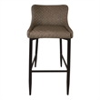 Contemporary Upholstered Bar Stool with Gray Polyurethane Tufted Seat Set of 2