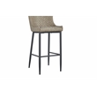 Contemporary Upholstered Bar Stool with Tufted Seat Light Gray Set of 2