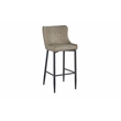 Contemporary Upholstered Bar Stool with Tufted Seat Light Gray Set of 2