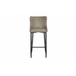 Contemporary Upholstered Bar Stool with Tufted Seat Light Gray Set of 2