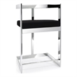 Bar Stool with Black Velvet cushion and Stainless Steel Base