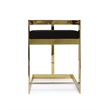 Bar Stool with Black Velvet cushion and Gold Base