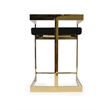Bar Stool with Black Velvet cushion and Gold Base