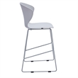 Mid-century Plastic Counter Stool with Metal Legs Gray Set of 2