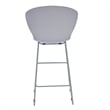 Mid-century Plastic Counter Stool with Metal Legs Gray Set of 2
