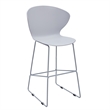 Mid-century Plastic Counter Stool with Metal Legs Gray Set of 2