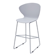 Mid-century Plastic Counter Stool with Metal Legs Gray Set of 2