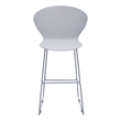 Mid-century Plastic Counter Stool with Metal Legs Gray Set of 2