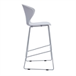 Midcentury Plastic Bar Stool with Metal Legs Gray Set of 2